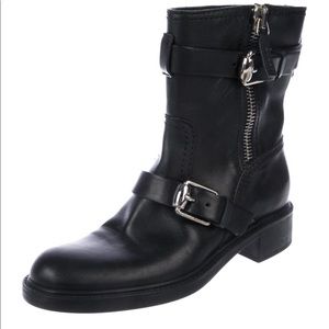 Gucci Leather black biker boots. 100% Auth!